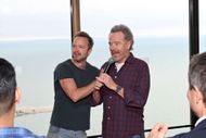 TV's Aaron Paul And Bryan Cranston Visit 360 CHICAGO To Promote Dos Hombres Mezcal At CloudBar - Source: Getty