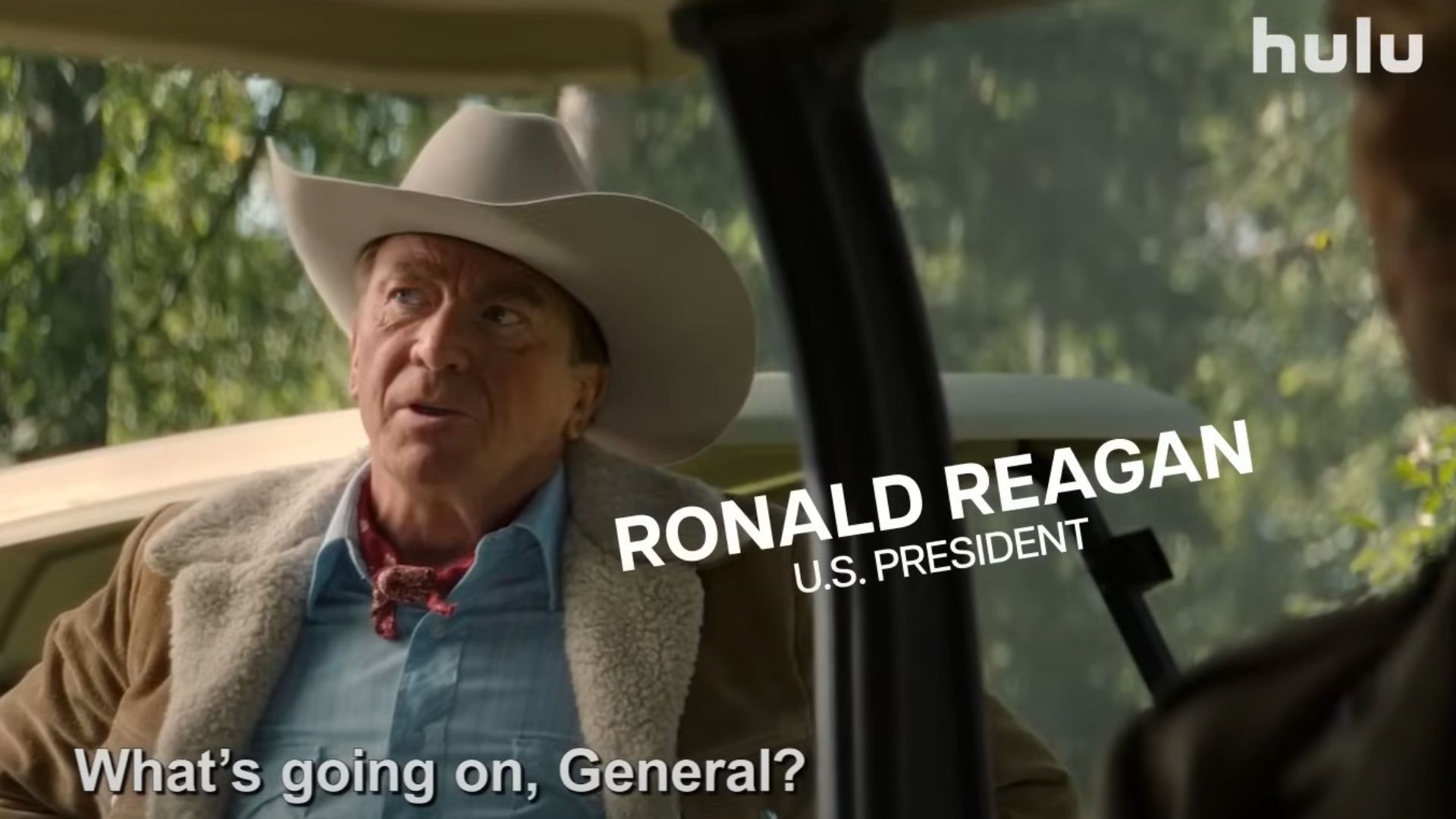 Mark Noble as Ronald Reagan (Image via YouTube/Hulu)