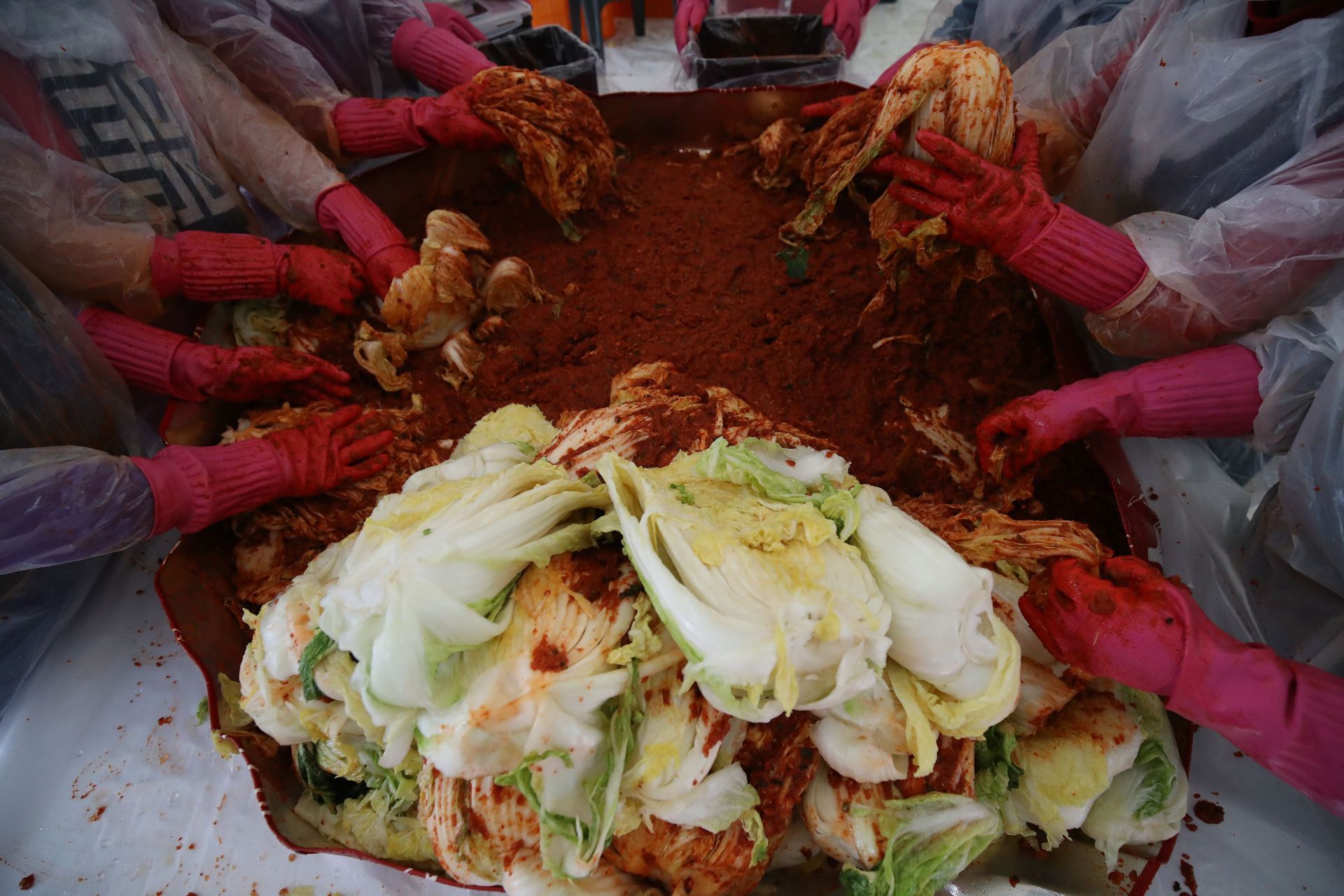 South Koreans Make Kimchi For Charity - Source: Getty