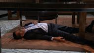 General Hospital's Sonny unconscious on the floor. | Image Source: Hulu