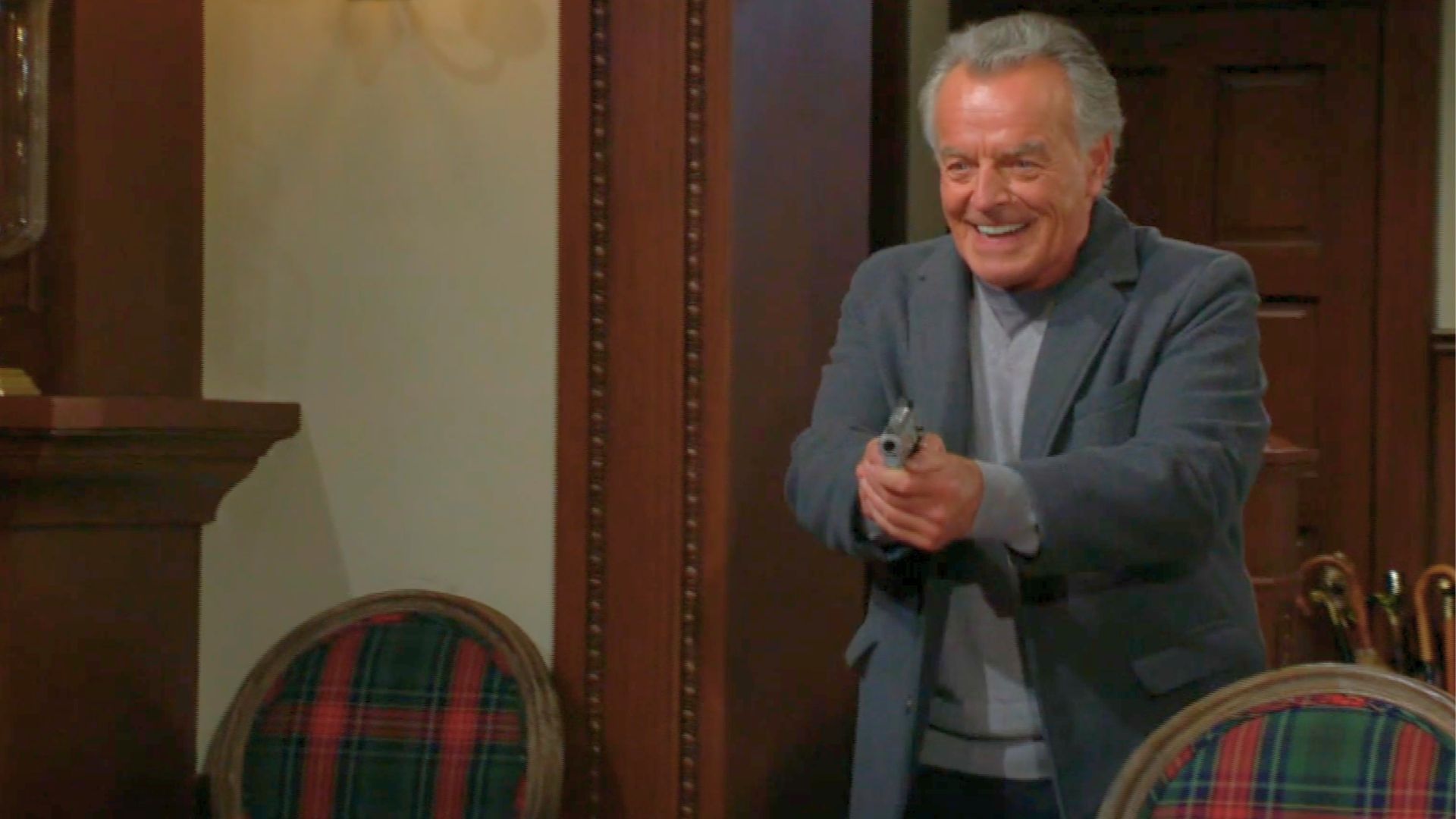 Ian pulls a gun on Nick, Victor, and Michael on The Young and the Restless | Image: CBS