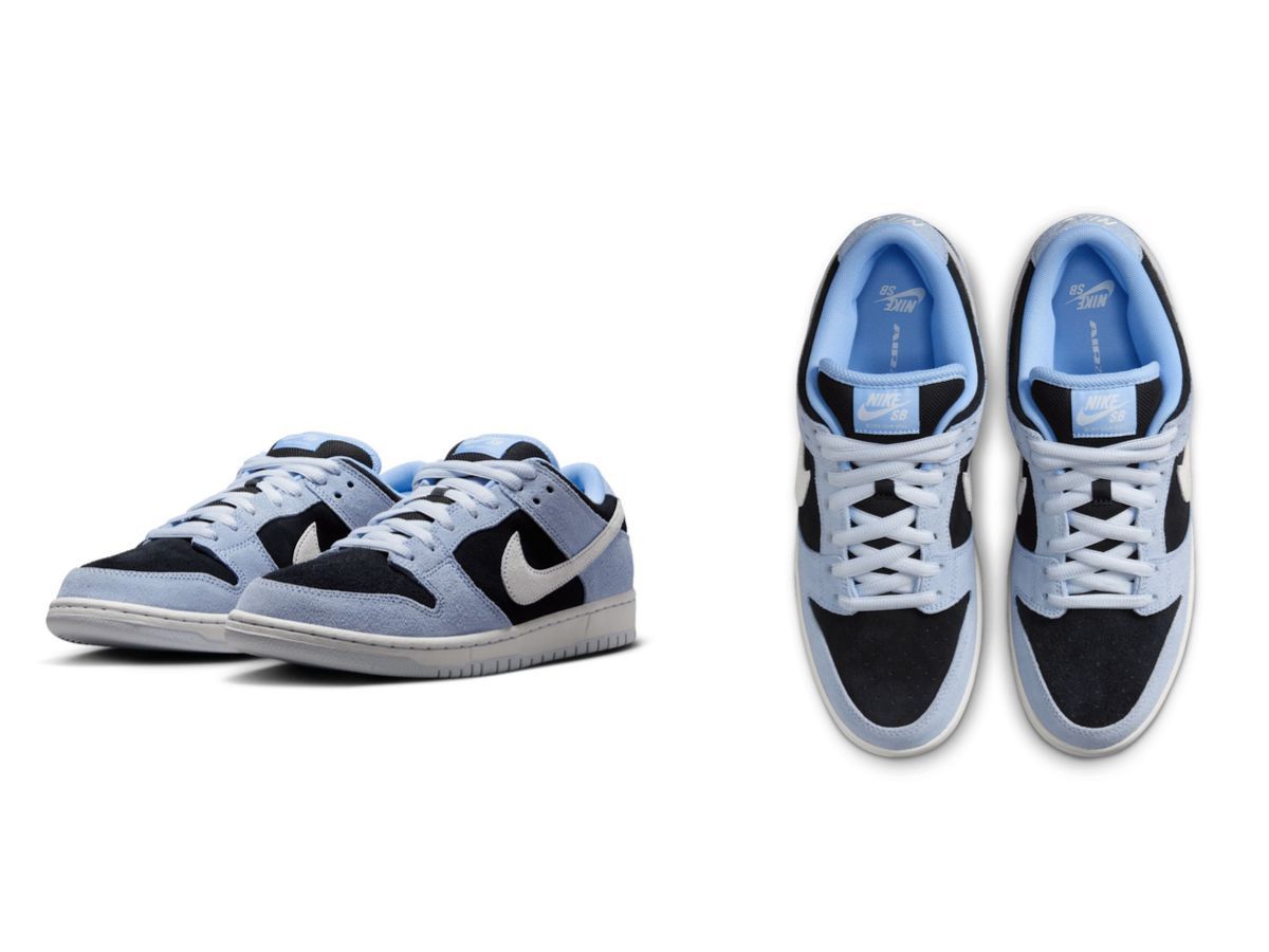 Nike SB Dunk Low Pro &quot;Black and Aluminium&quot; sneakers (image via Nike)