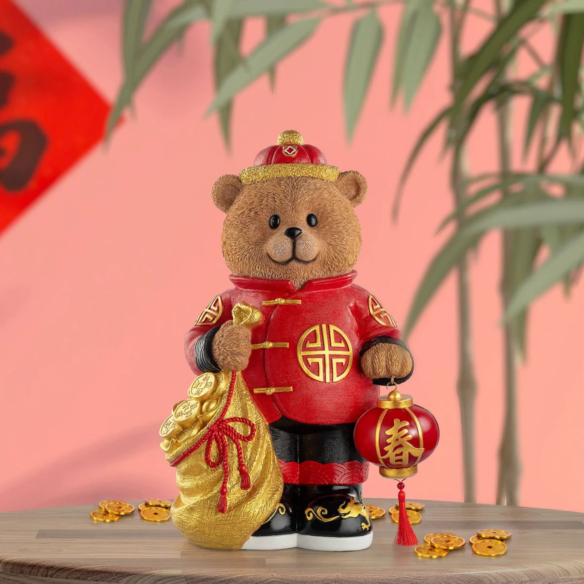 Bear with lantern and money bag (Image via Costco)