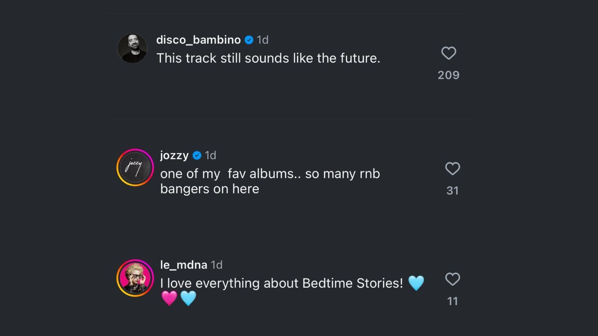 Fans react to news of Bedtime Stories album re-release (Image via Instagram/@madona)