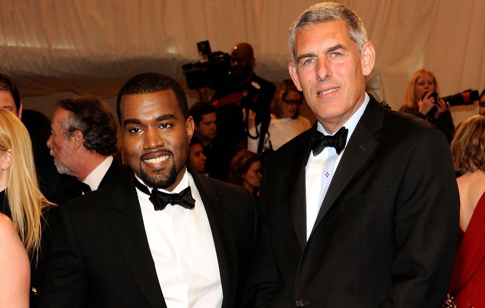 Kanye West and Lyor Cohen at the 2011 Met Gala amid their past collaborations. (Image via Getty/Kevin Mazur)