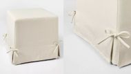 Lynwood Slipcover Cube Ottoman with Tie Details (Image via Target)