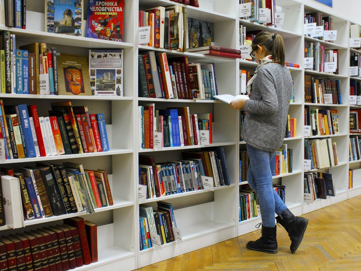 Books in a library