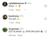 Fan's comment on Tyla's look ( Image via Instagram / @britishvogue )