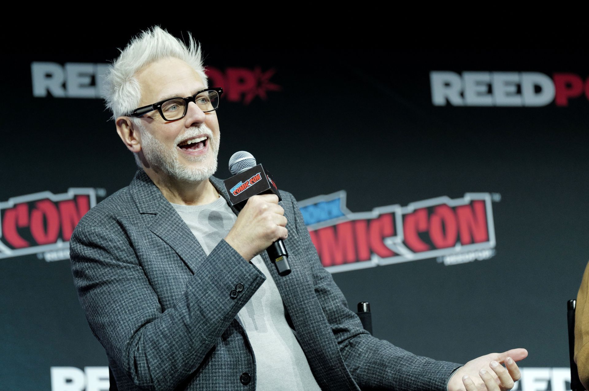 James Gunn at New York Comic Con 2024. Image via Getty.