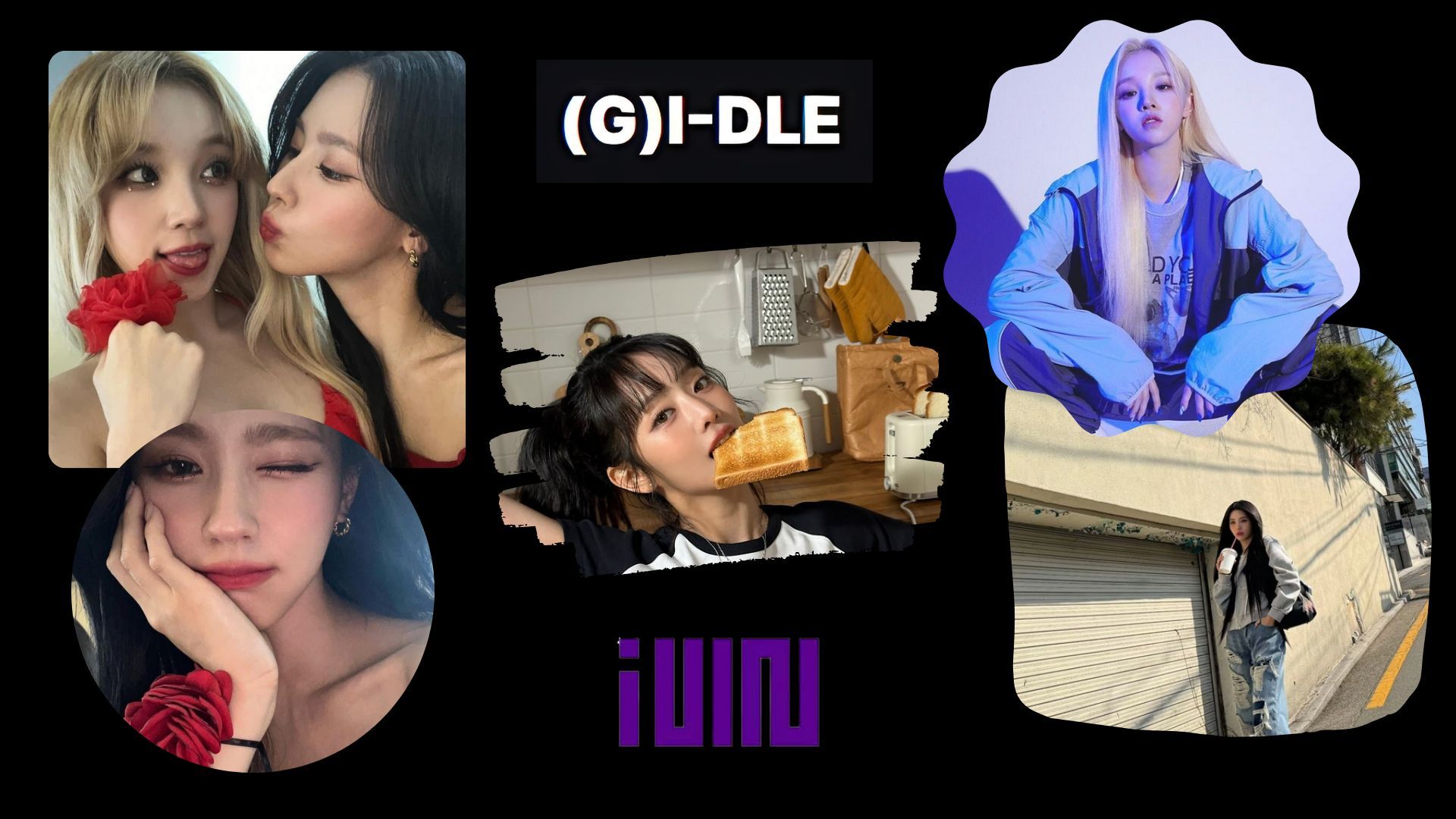 Collage of (G)-IDLE members (by the author of the article) | Source: Weverse