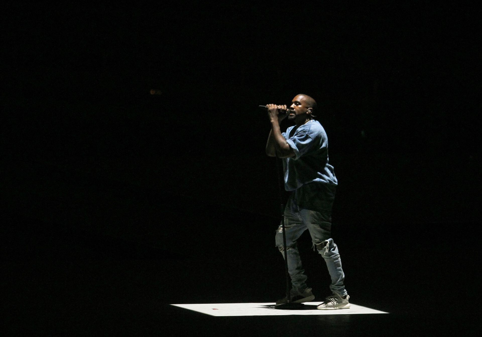 Singer Kanye West performs during the closing ceremony at the Toronto 2015 PanAm Games in Toronto - Source: Getty