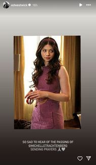 Ed Westwick's farewell to Michelle Trachtenberg. (Image via Instagram/@edwestwick)