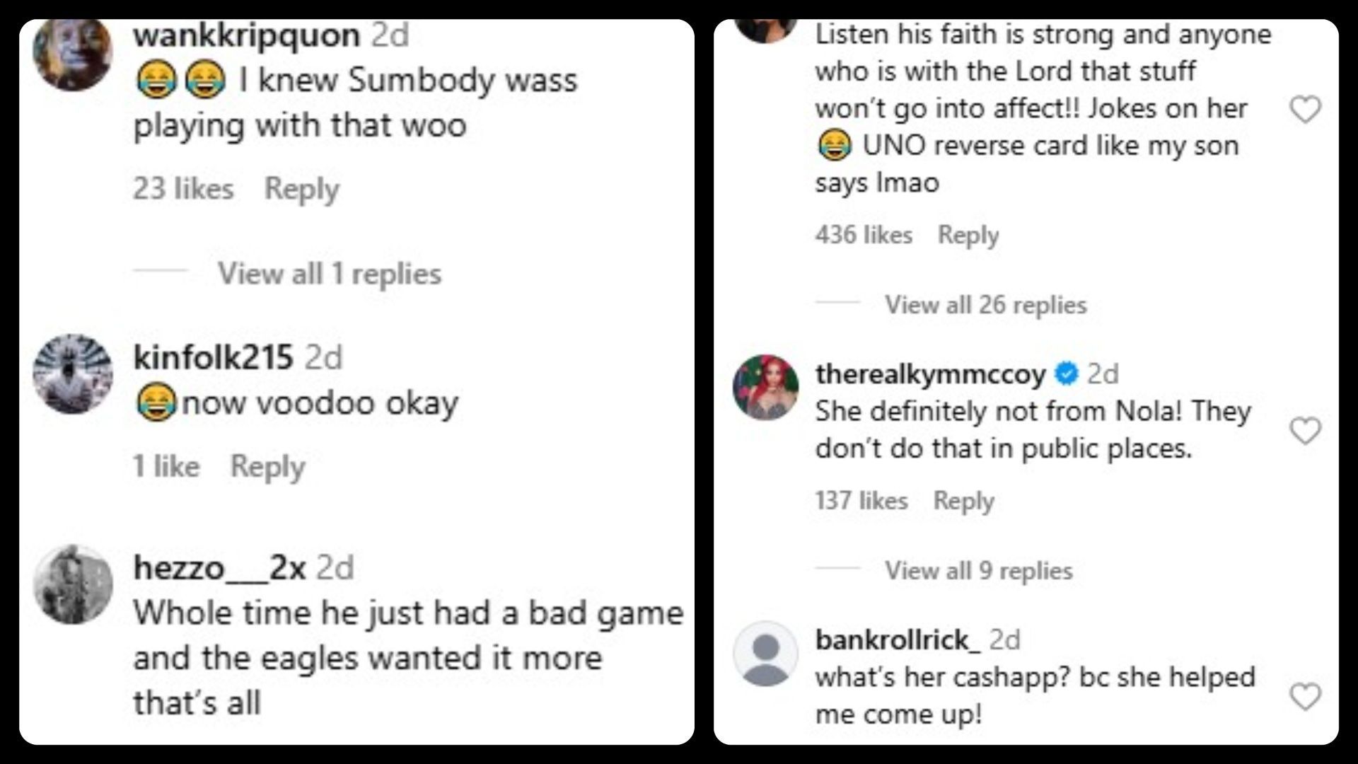 More comments reacting to the viral voodoo ritual (Image via Instagram/@saycheesetv)