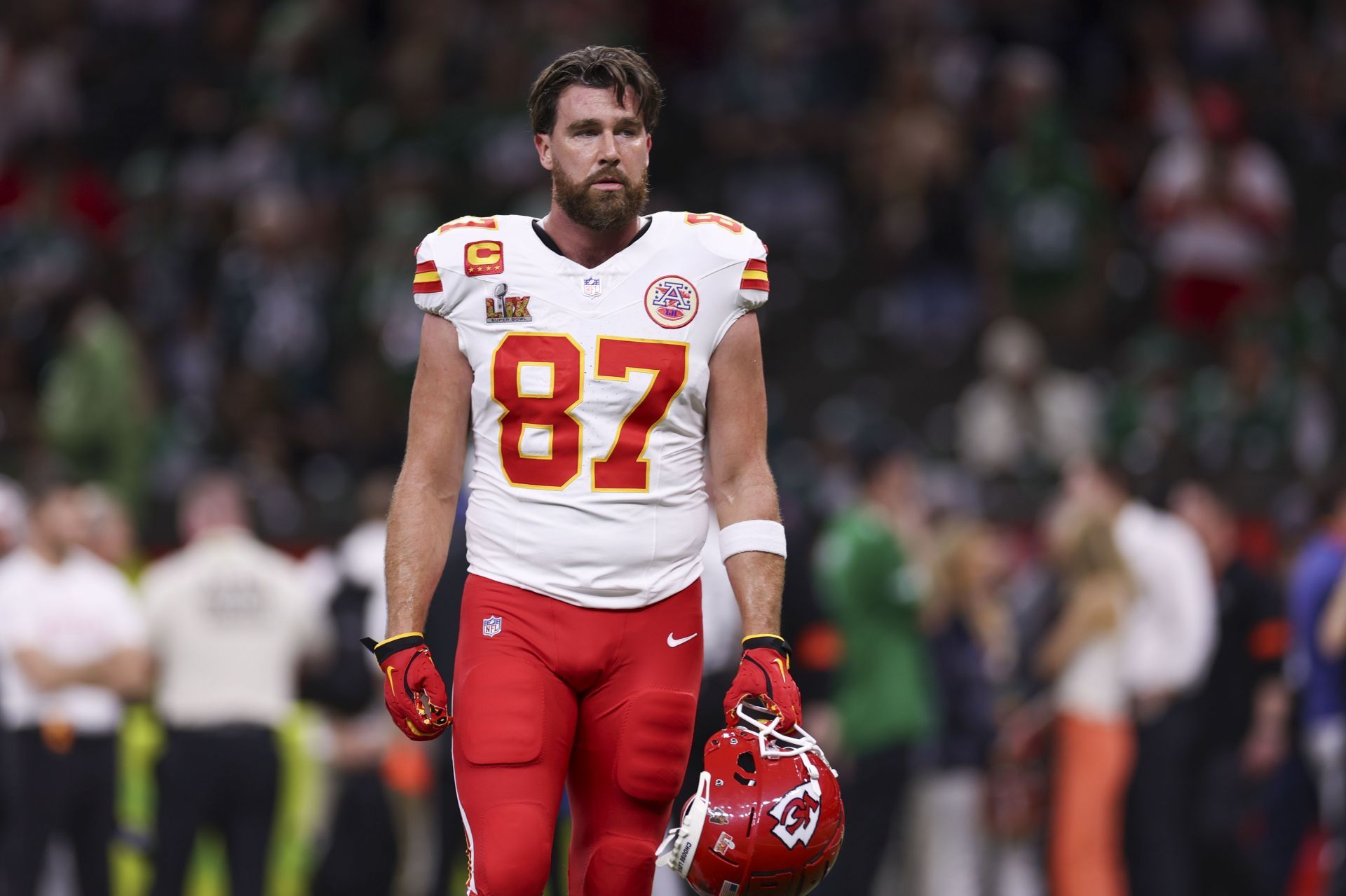 Travis Kelce during the Super Bowl LIX: Kansas City Chiefs v Philadelphia Eagles. (Image via Getty)