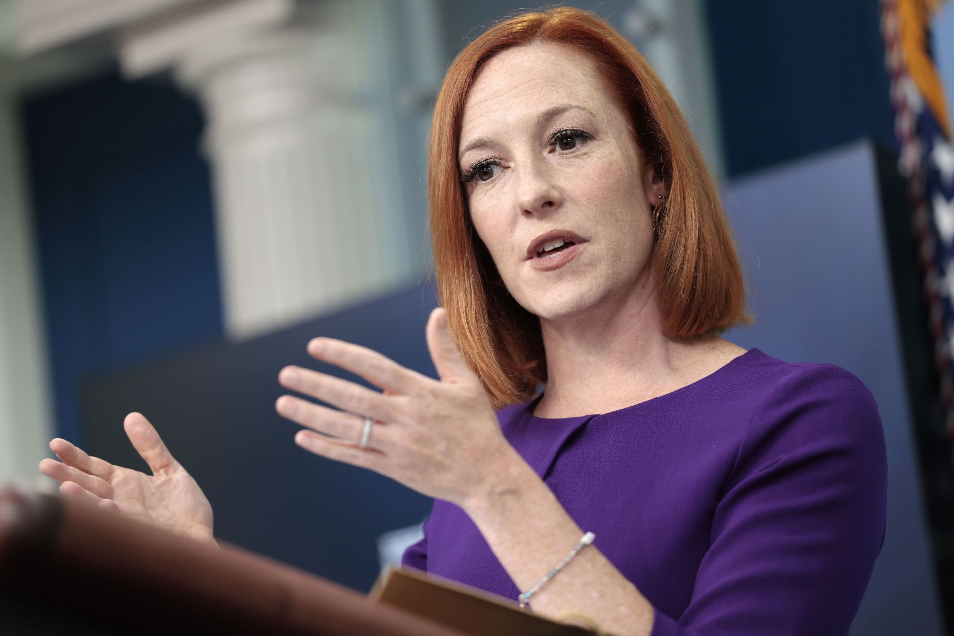 Jen Psaki as the White House Press Secretary in 2022. (Image via Getty)