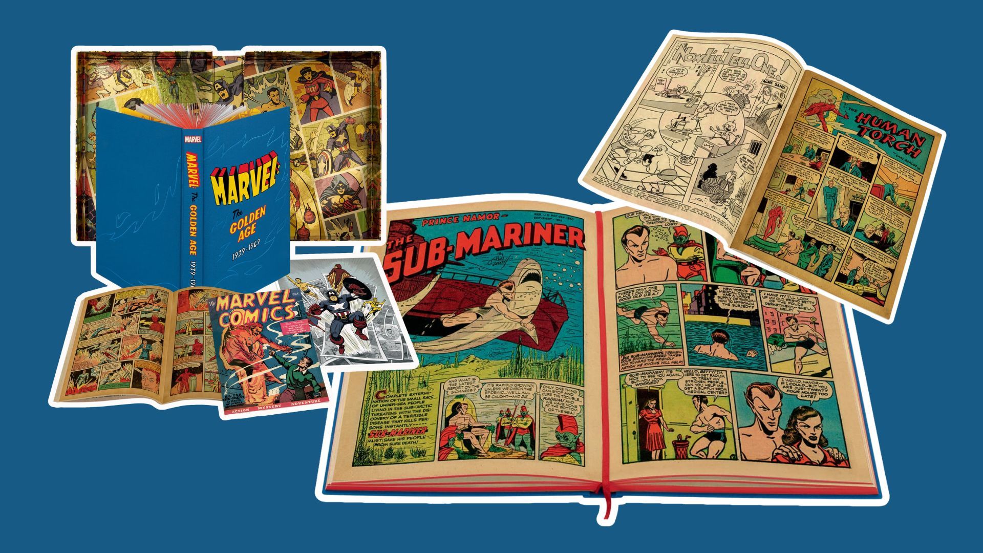 Collage by Beatrix Kondo of Comics from the Golden Age of Marvel Superheroes | Source: Marvel