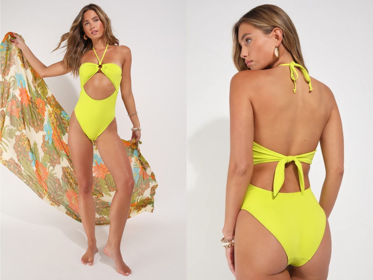 Lulus Halter O-Ring One-Piece Swimsuit (Image via Lulus)