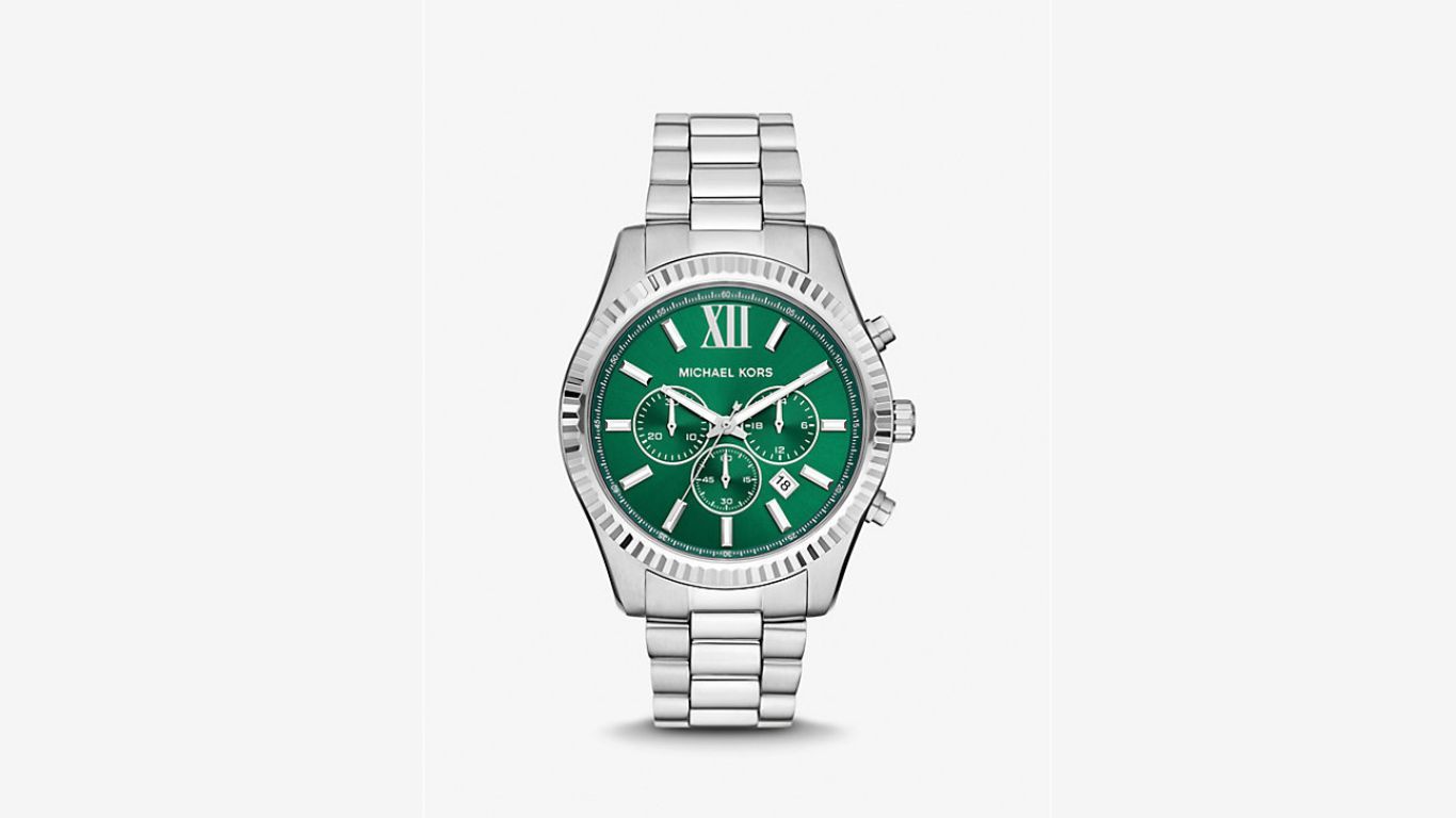 Oversized Lexington Silver-Tone Watch