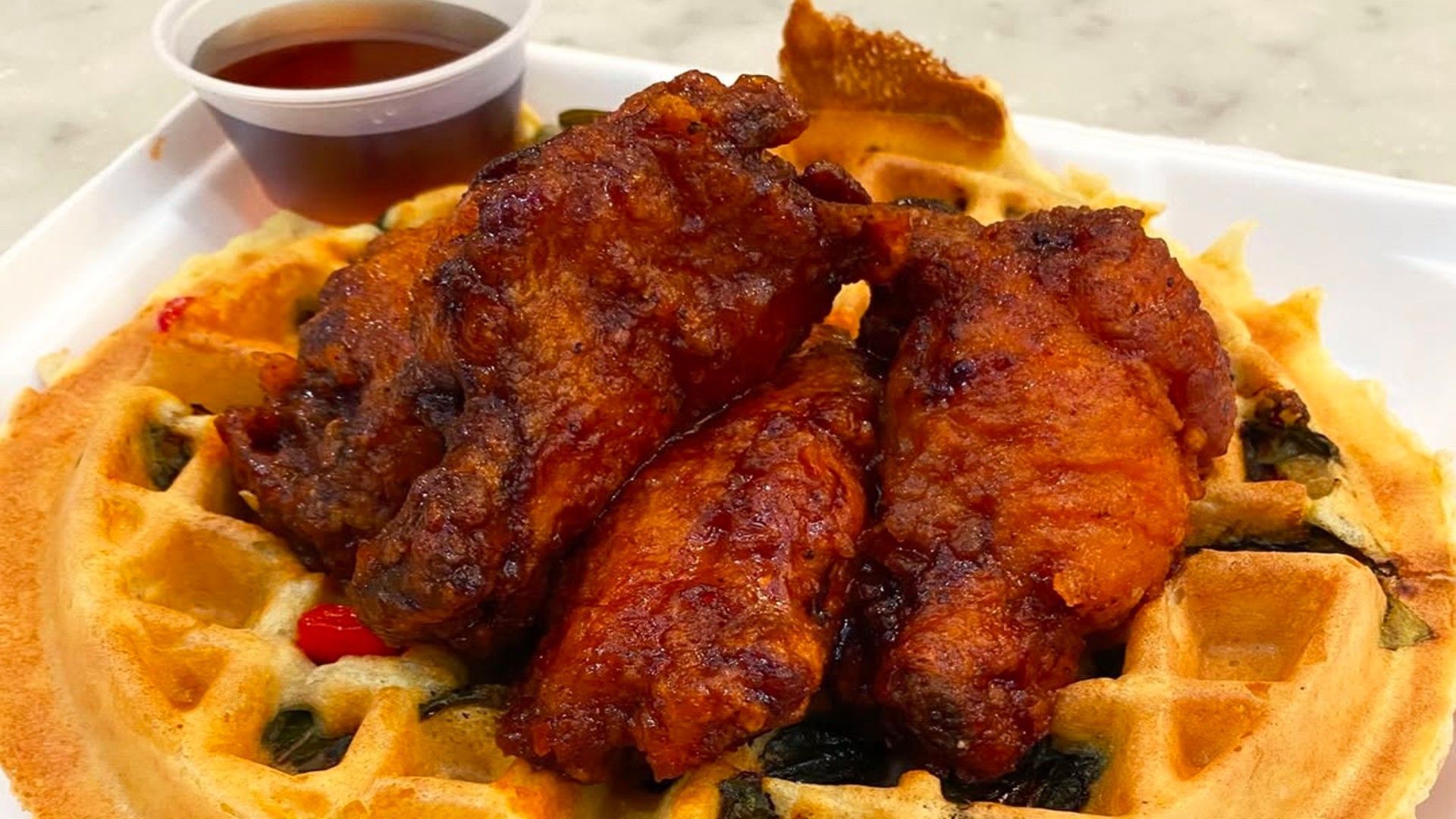 Chicken and Waffle from Soul: Food &amp; Culture. (Image via Instagram/@soulfoodandculture)