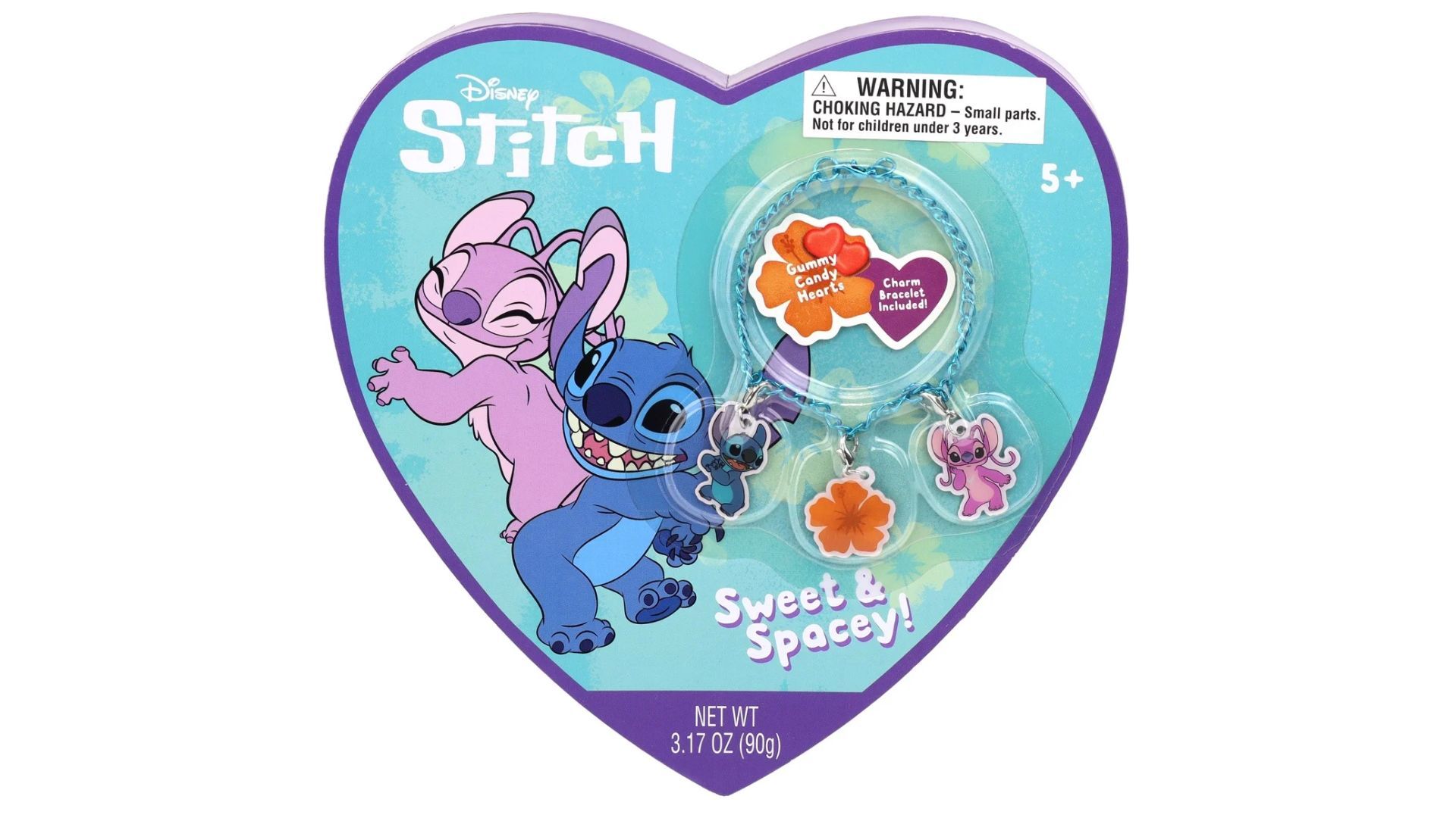 Frankford Disney Stitch Fruit Flavor Gummy Heart Box with Charm Bracelet (Image via Walmart)