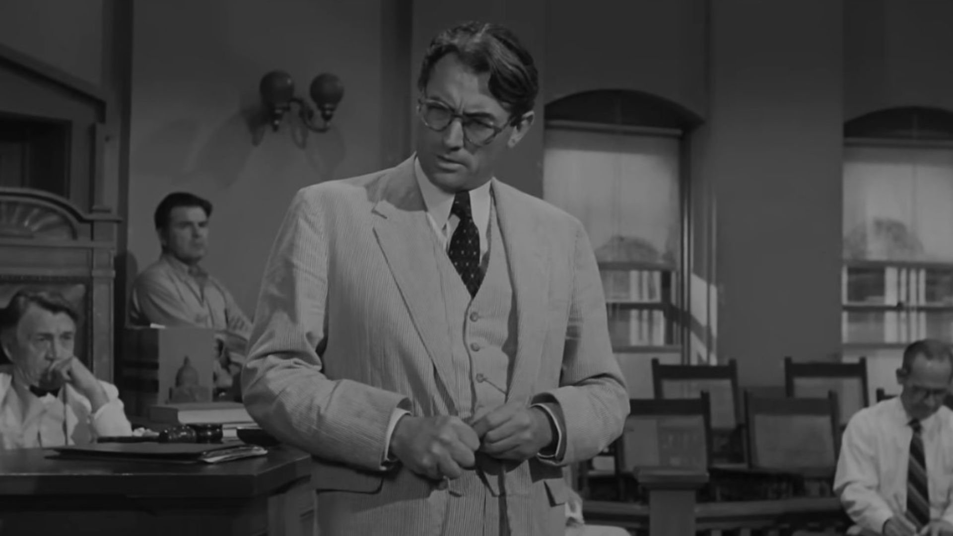 Atticus Finch in To Kill a Mockingbird (1962) | Image via: Brentwood Productions