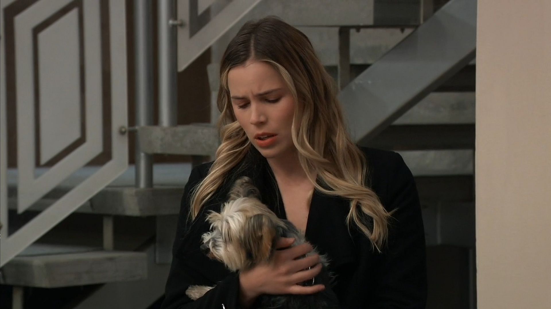 General Hospital&#039;s Sasha holding Mavis. | Image Source: Hulu