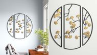 3 Piece Gingko Leaves Metal Wall Décor Set (Image via Wayfair)