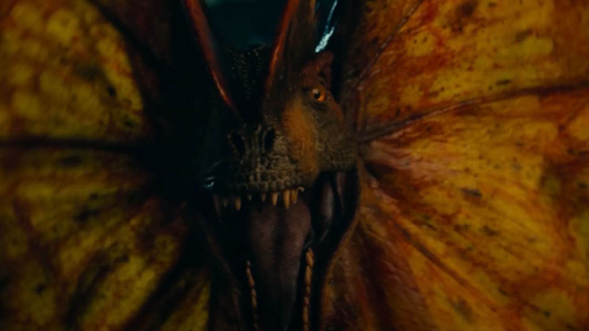 Dilophosaurus from Jurassic World Dominion | Image via Prime Video