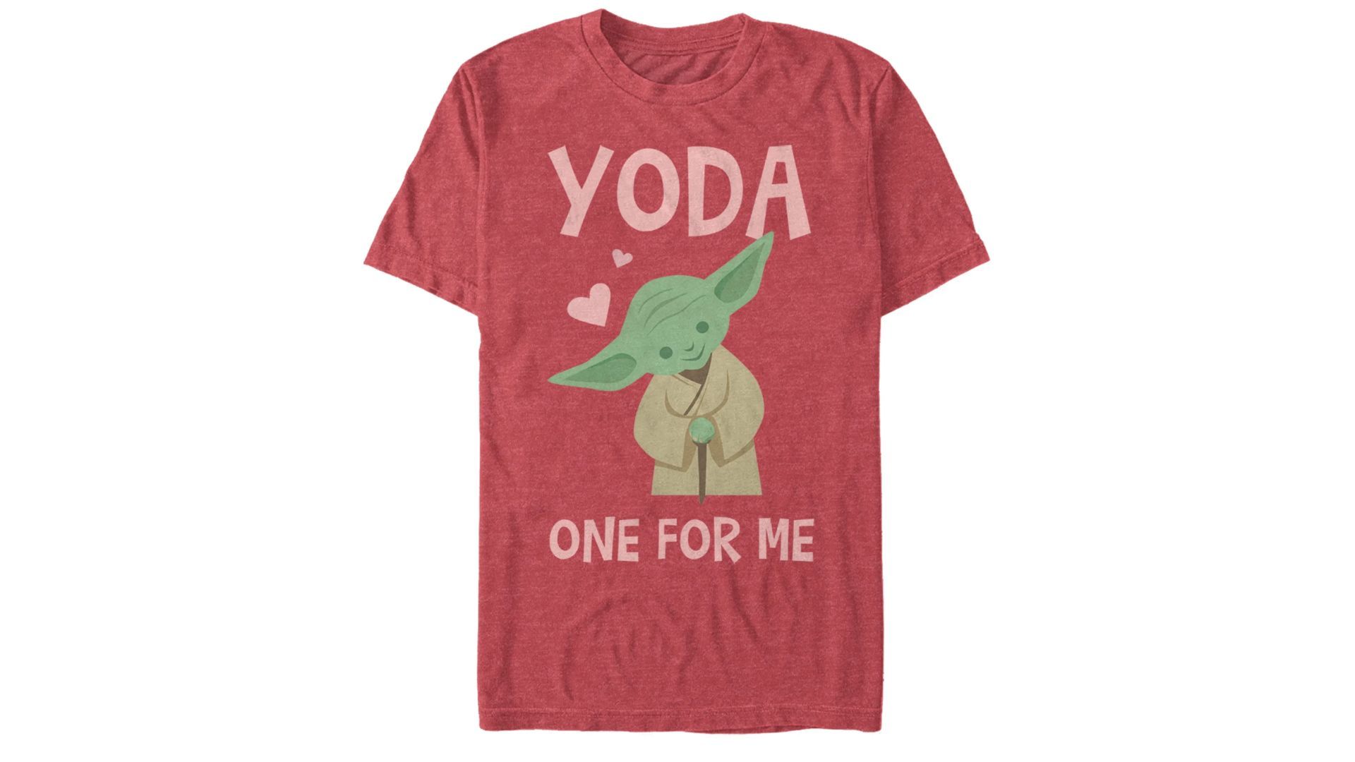 Star Wars Valentine&#039;s Day Yoda One for Me Simple Graphic Tee (Image via Walmart)