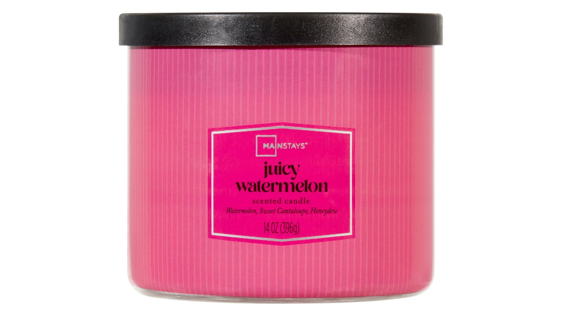 Mainstays 3-Wick Textured Wrapped Juicy Watermelon Scented Candle (Image via Walmart)