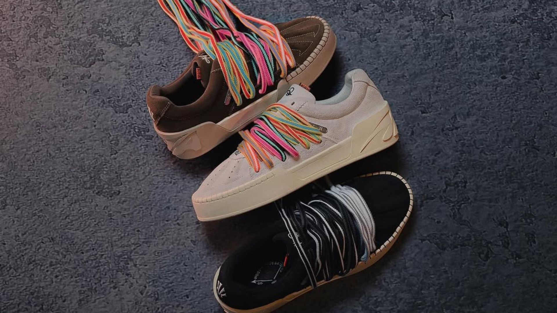 The ANTA Hélà Style Roots Sneaker Pack contains three monochromatic iterations: white, brown, and black (Image via Instagram/@antathailand)