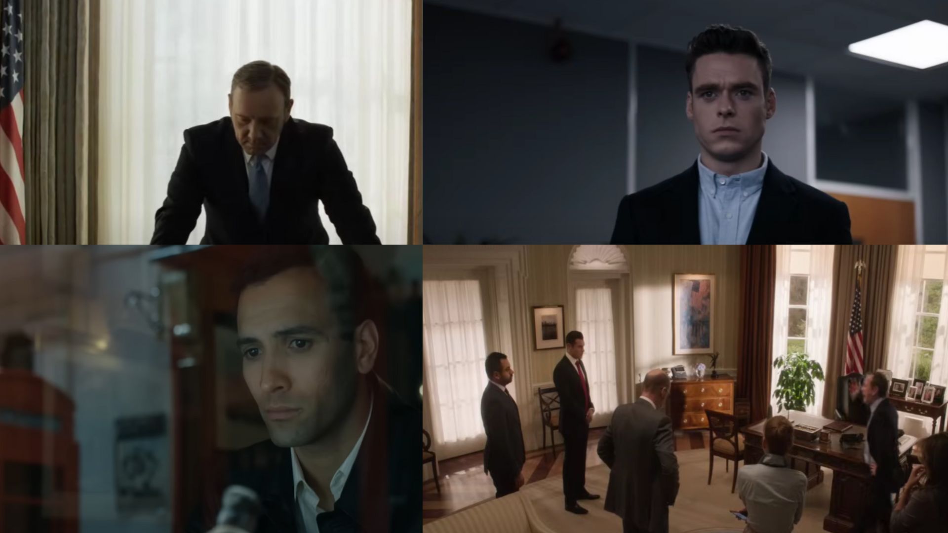 House Of Cards | Image Via: MRC, Bodyguard | Image Via: World Productions, Designated Survivor | Image Via: Kinberg Genre, The Angel | Image Via: Adama Pictures