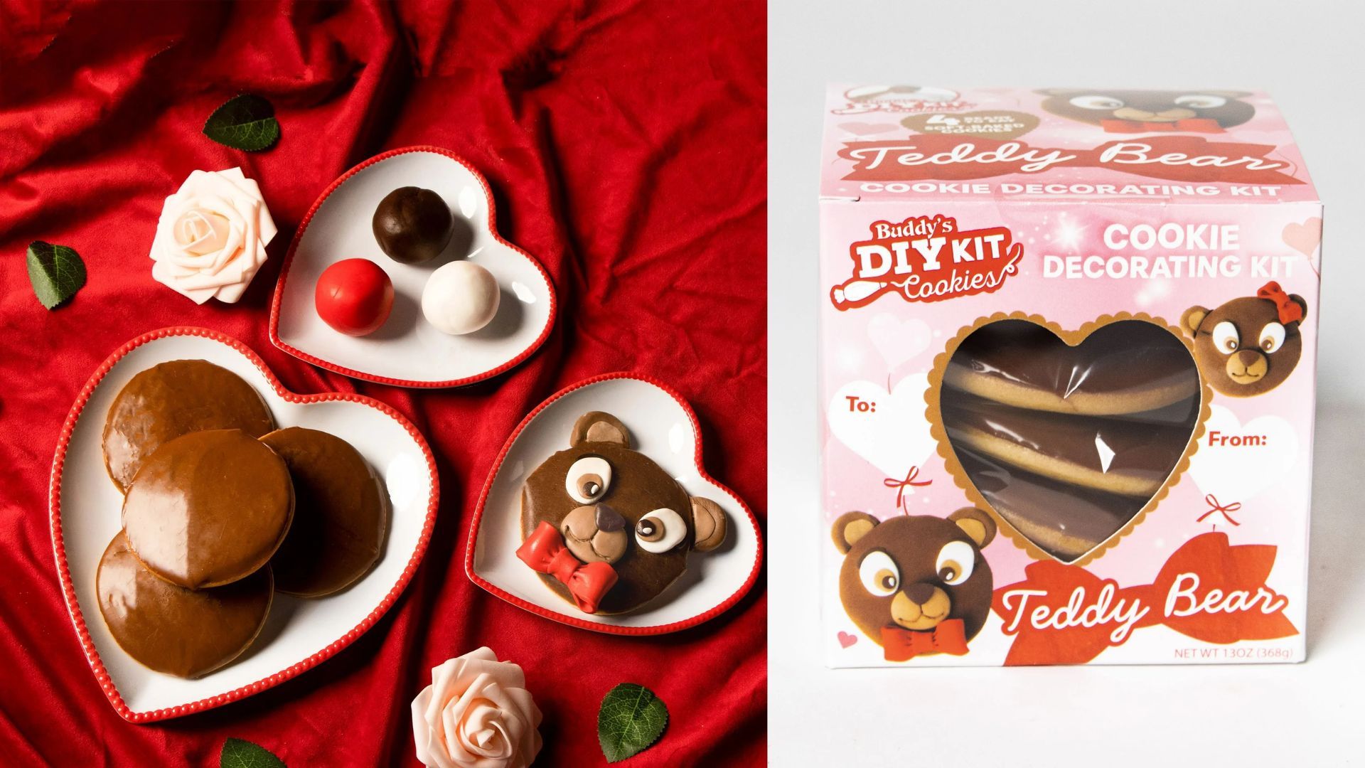 Buddy&#039;s DIY Valentine&#039;s Day Teddy Bear Cookie Kit (Image via Walmart)