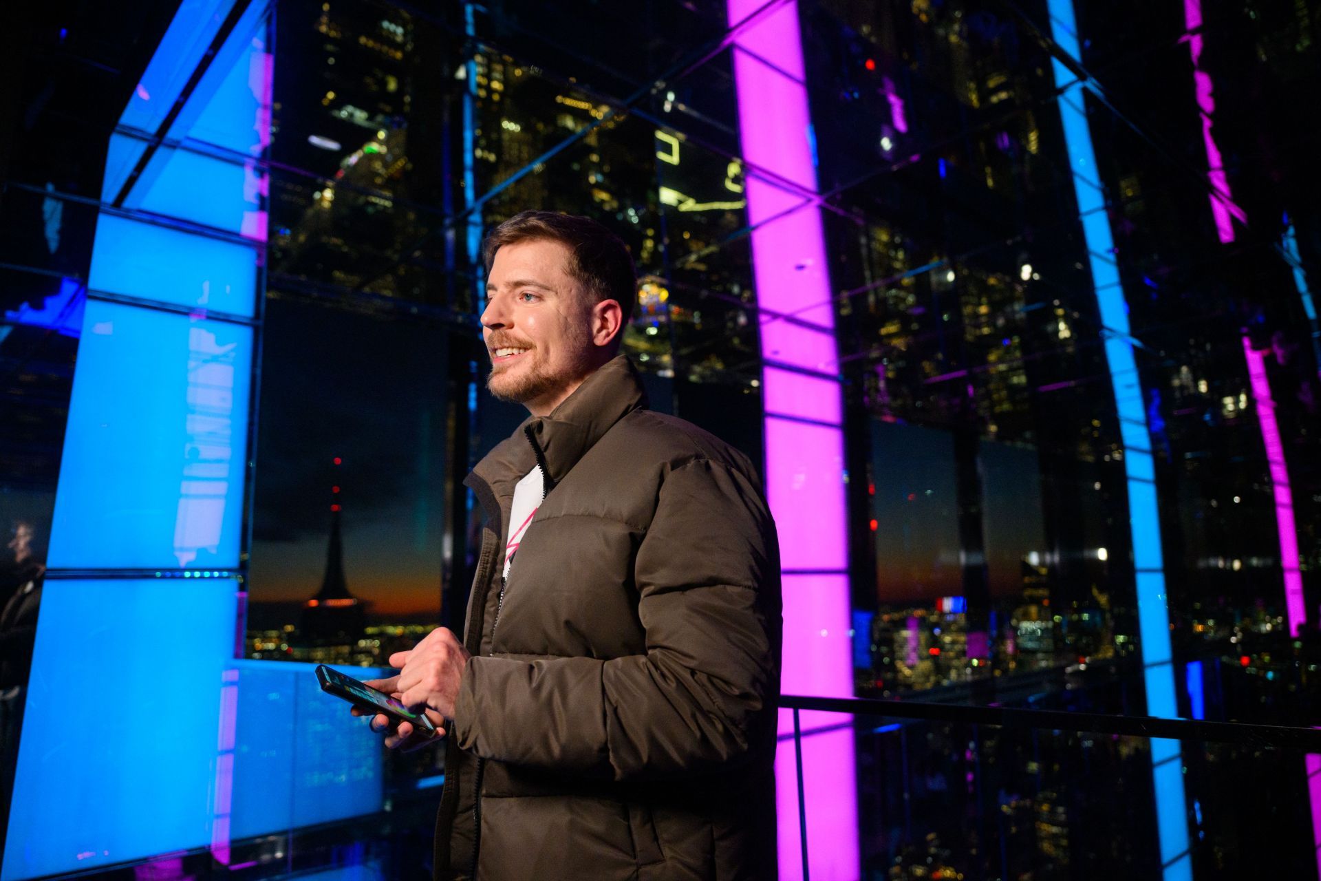 Mr. Beast Lights Up Manhattan Skyline At SUMMIT One Vanderbilt - Source: Getty