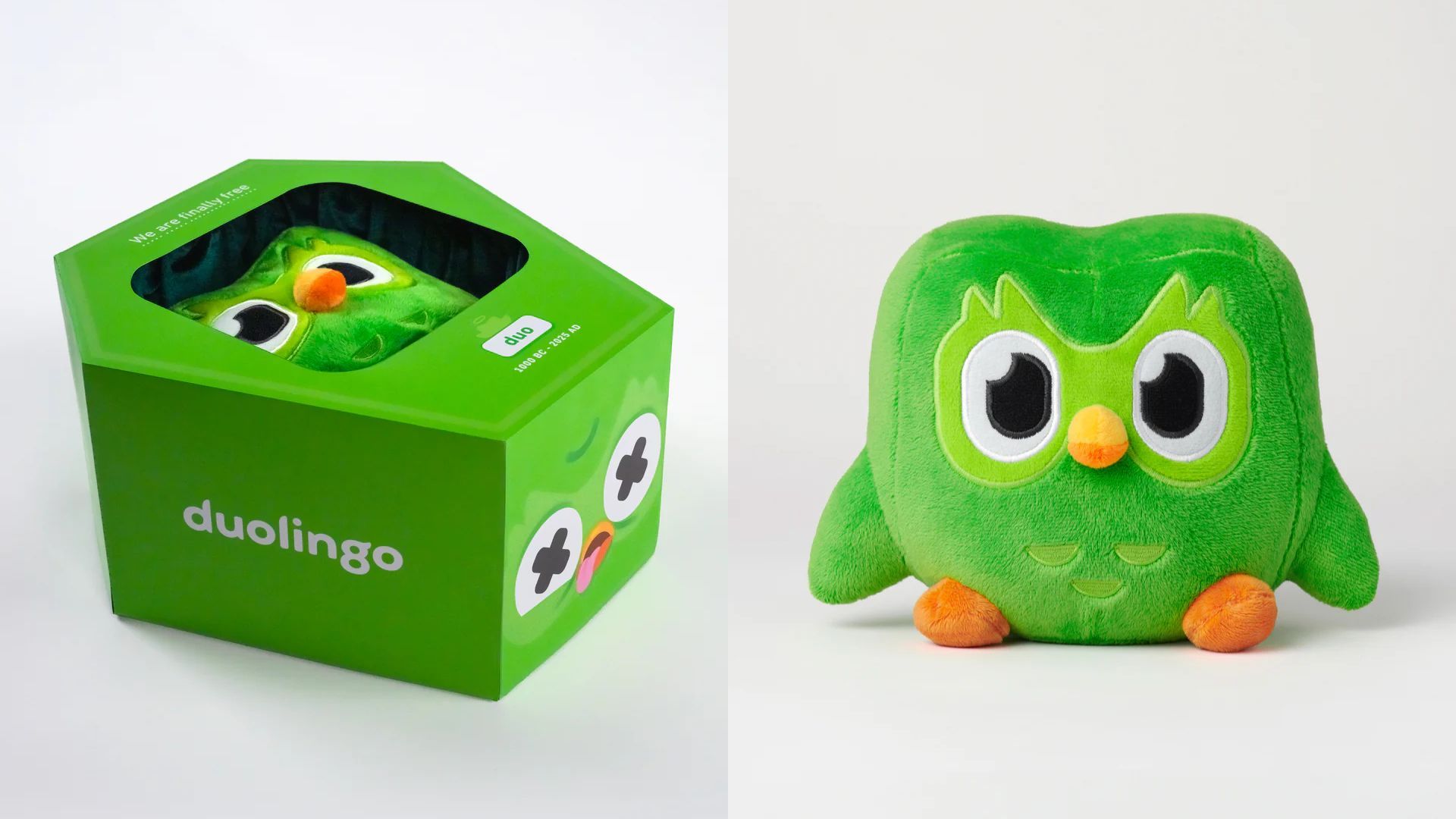 Duo Plushie (Images via Duolingo Store)