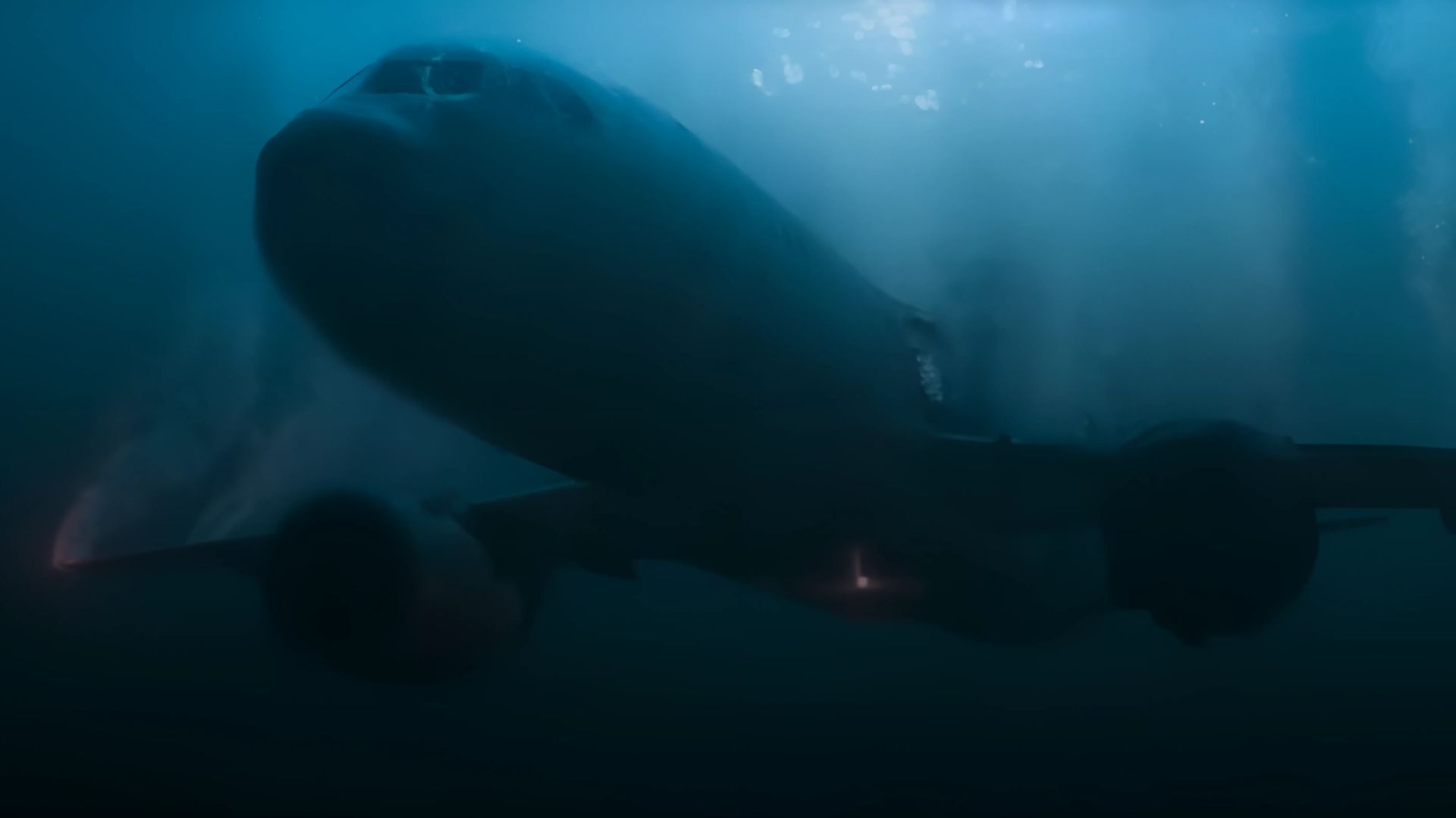 A plane in an ocean