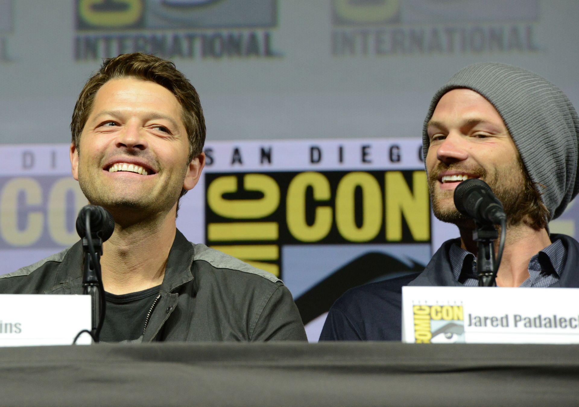 Misha Collins and Jared Padalecki @Comic-Con International 2018 - &quot;Supernatural&quot; Special Video Presentation and Q&amp;A - Source: Getty