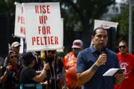 Protest Held Outside White House Calling On President Biden To Grant Native American Activist Leonard Peltier Clemency - Source: Getty