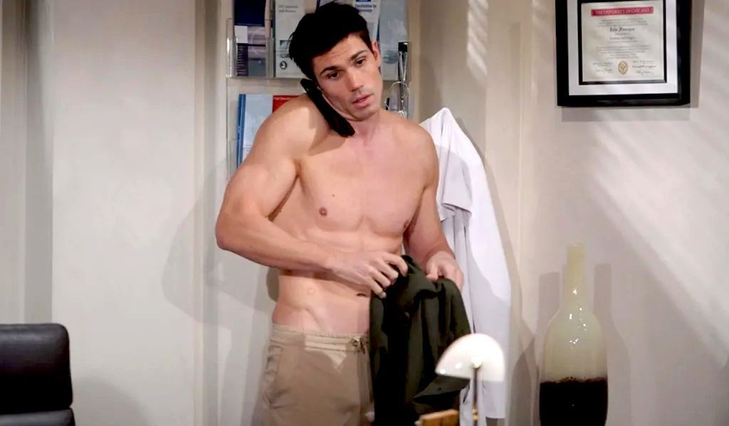 Finn always shucks his shirt when about to reveal a secret on The Bold and the Beautiful