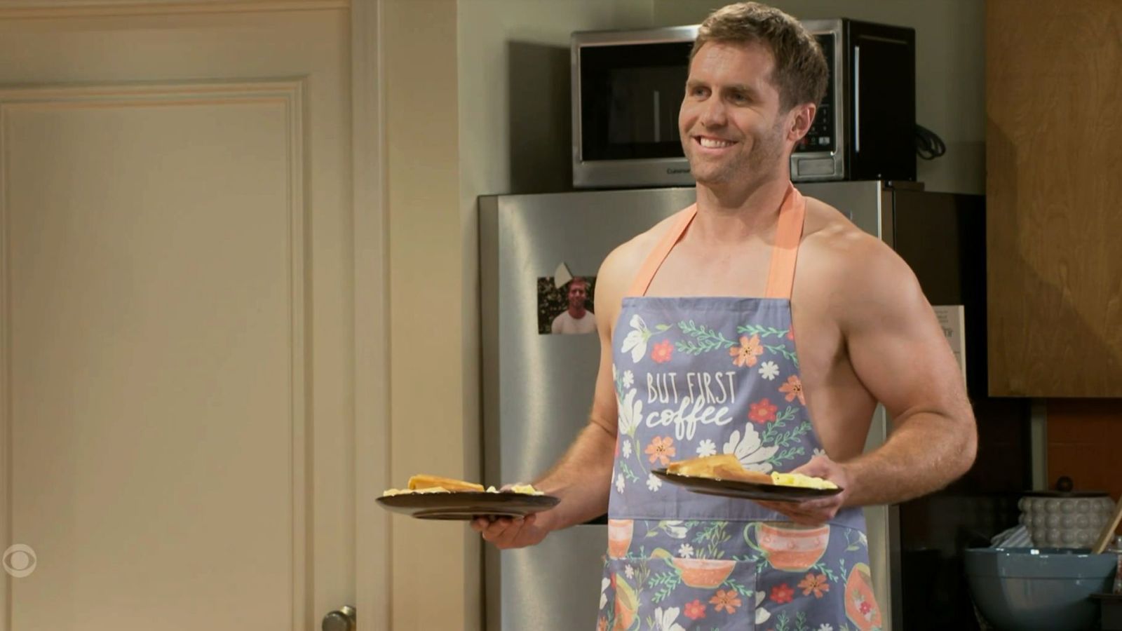 Derek helped serve up breakfast and beef on the premiere episode of Beyond the Gates