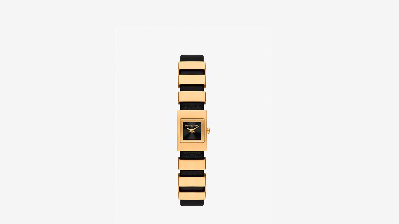 Mini Darrington Gold-Tone and Leather Watch