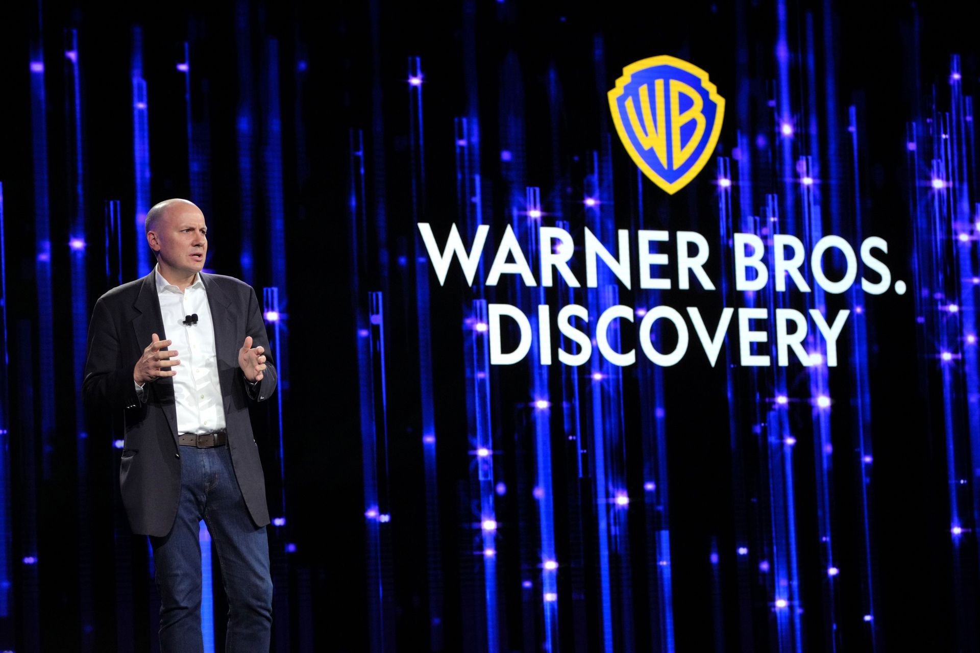 JB Perrette, CEO and President, Global Streaming and Interactive, speaks onstage during the Warner Bros. Discovery Upfront 2022. (Image via Getty)