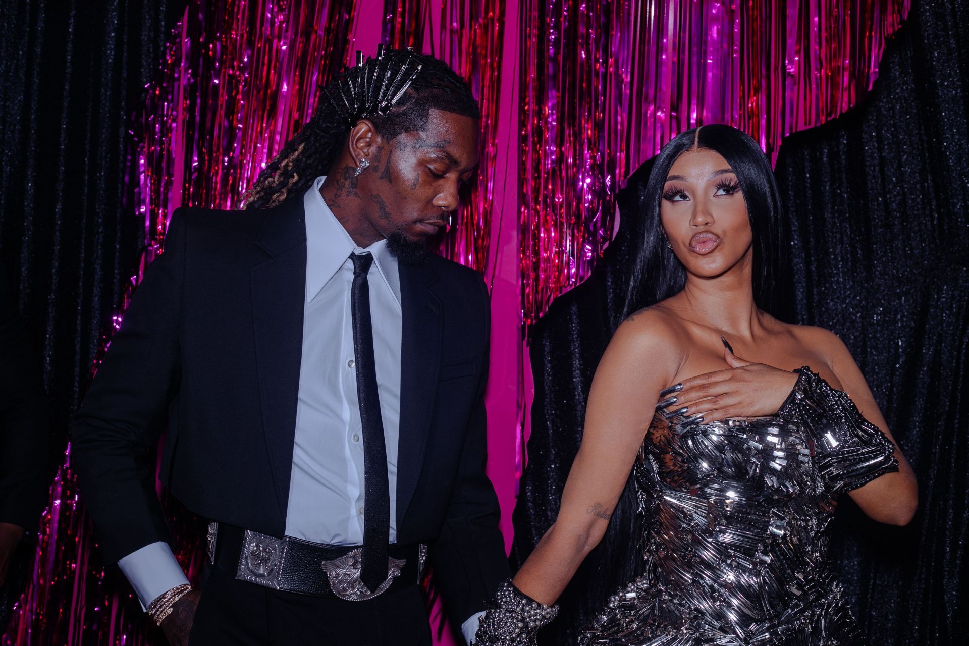 Offset and Cardi B at the 2023 MTV Video Music Awards. (Image via Getty)