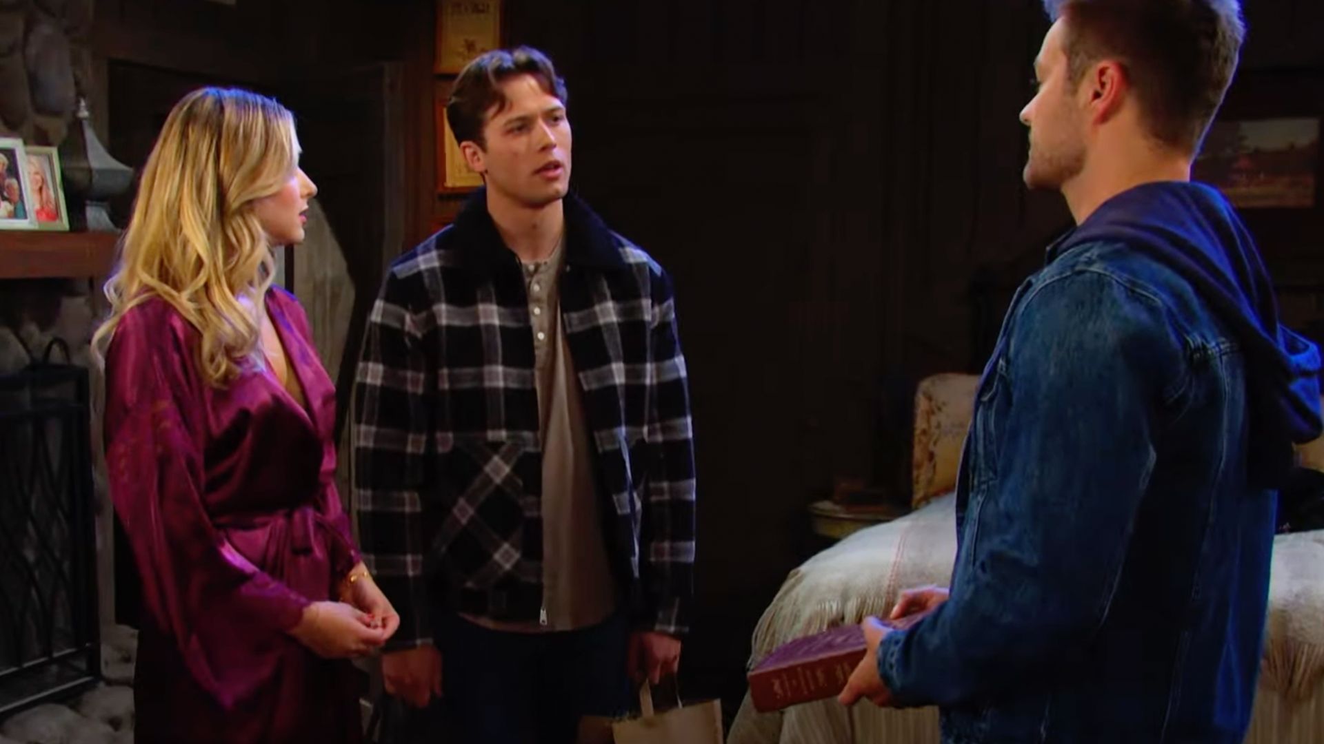 Tate has some questions for Holly and Doug III on Days of our Lives I Image: Peacock