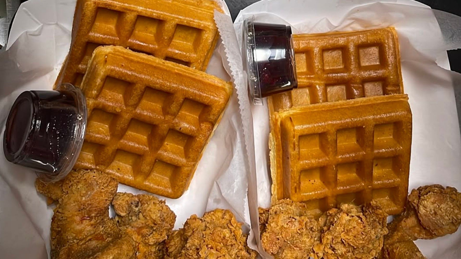 Chicken and Waffle from Harold&#039;s Chicken &amp; Ice Bar. (Image via Instagram/@haroldsicebaredgewood)