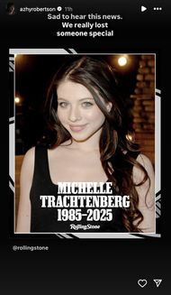 Azhy Robertson remembers Michelle Trachtenberg. (Image via Instagram/@azhyrobertson)
