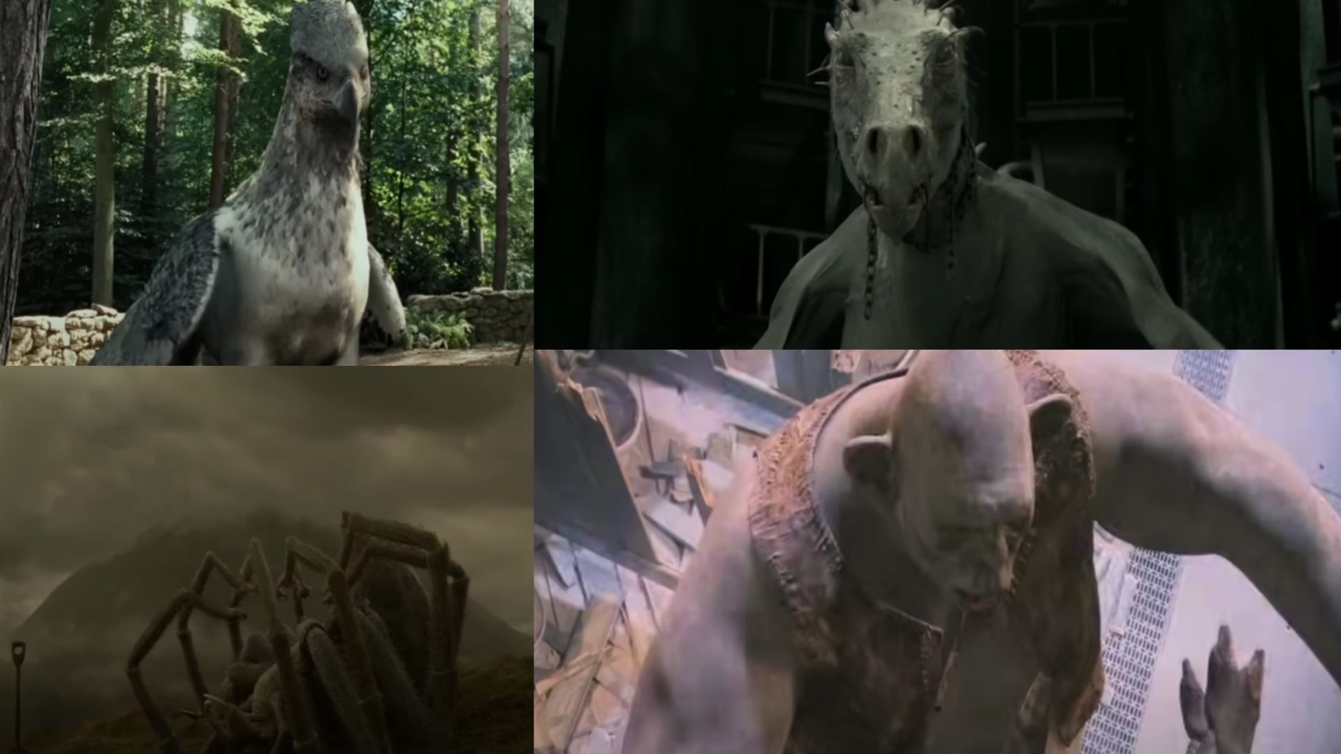 Hippogriff | Image Via: Warner Bros. Pictures, Dragon | Image Via: Warner Bros. Pictures, Acromantula | Image Via: Warner Bros. Pictures, Troll | Image Via: Warner Bros. Pictures