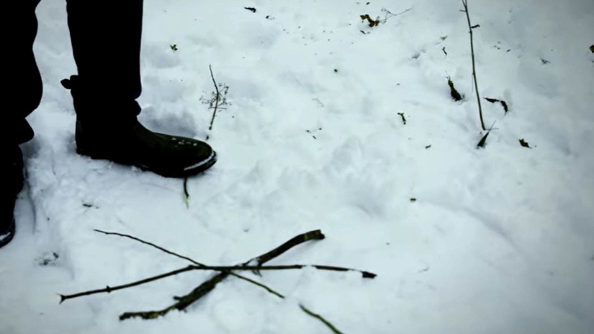 Sticks were found arranged in a pattern at the scene (Image via NBC)