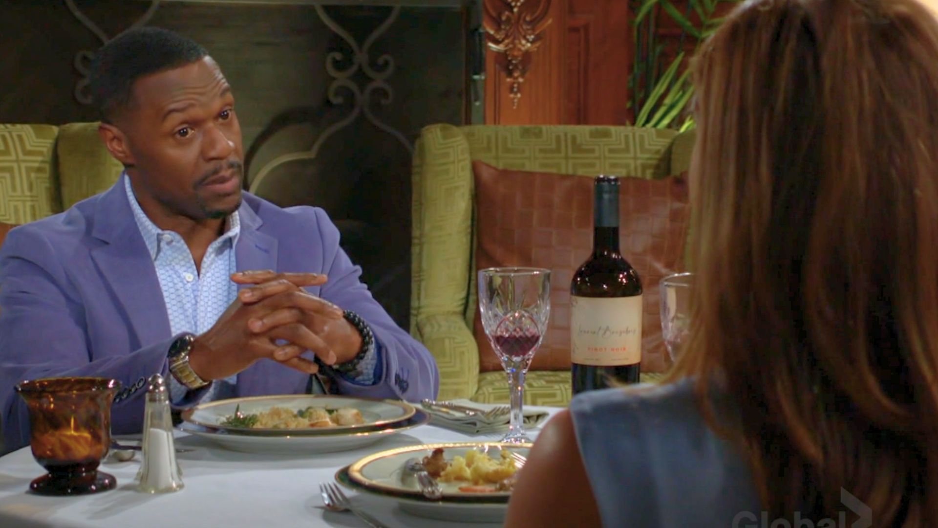 Damian and Lily have dinner on The Young and the Restless | Image: CBS