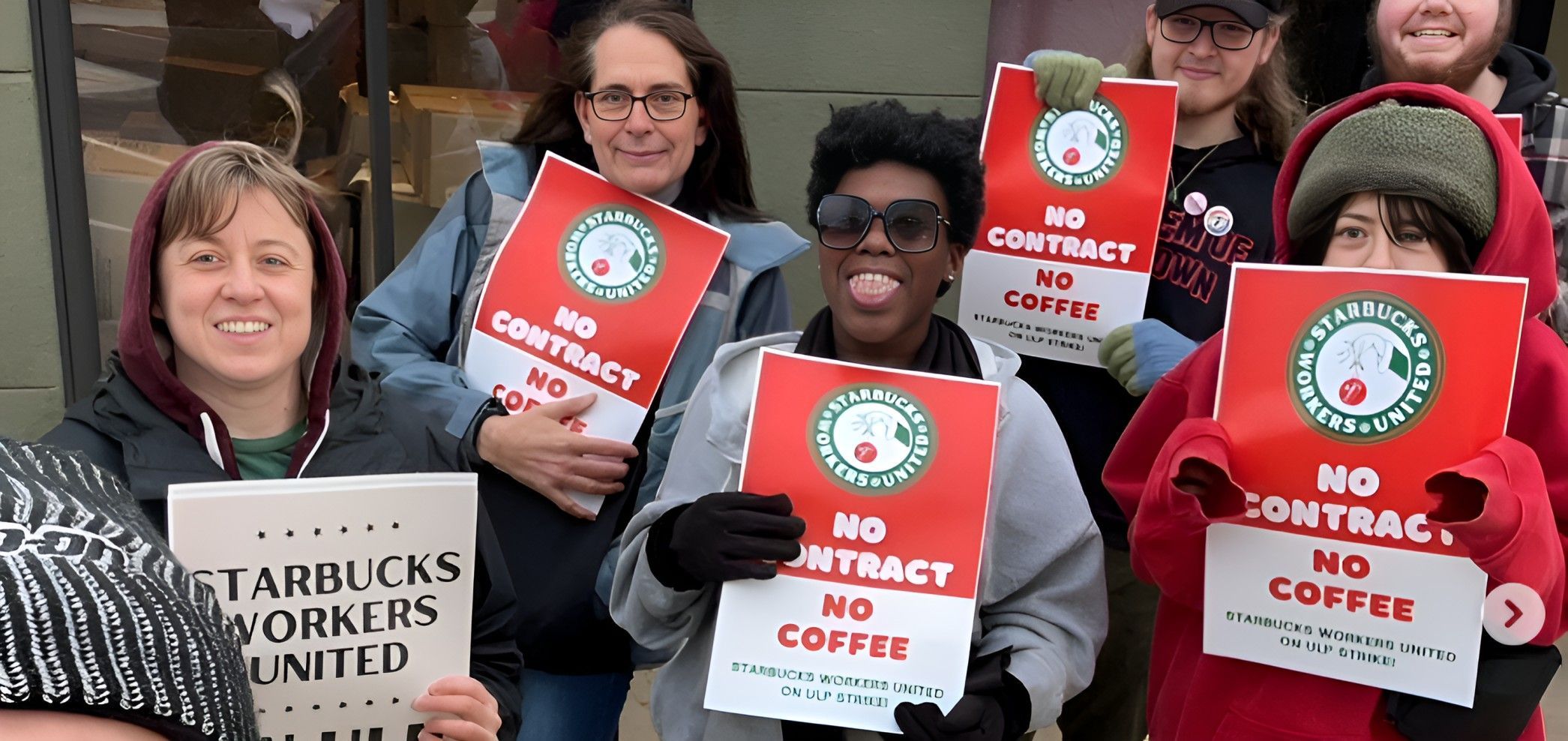 NO CONTRACT! NO COFFEE! ( image via Instagram / @ sbworkersunited )